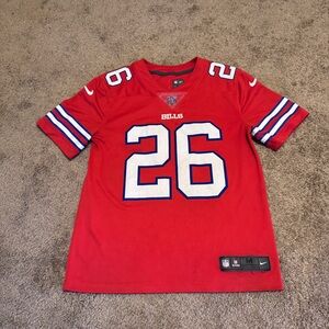 Buffalo Bills Devin Singletary Nike On Field Jersey Mens Medium Red NFL Logo